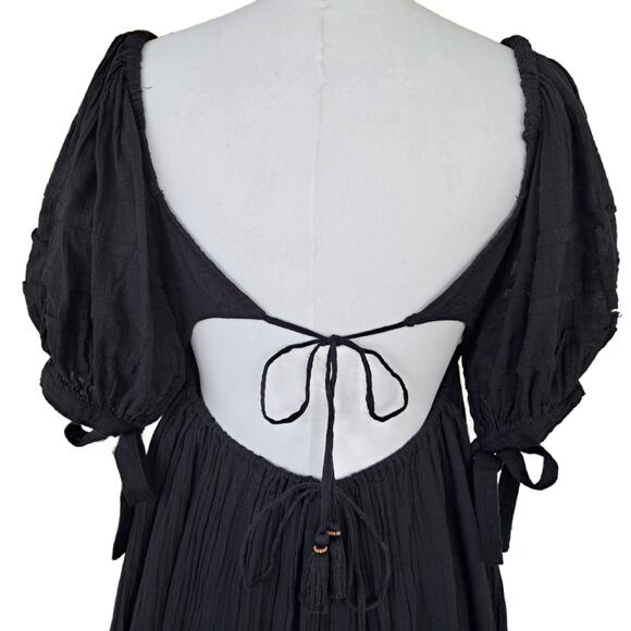 FREE PEOPLE Free People Let's Be Friends Midi Maxi Dress Small Black Open Back - Picture 7 of 14